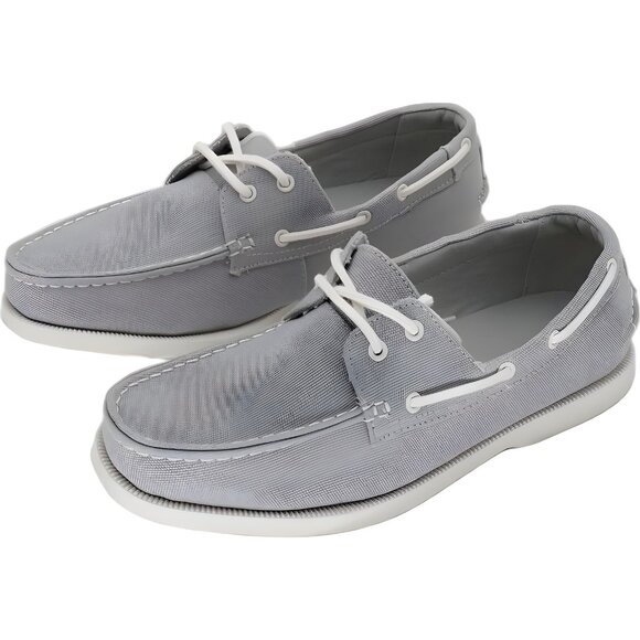 Club Room Elliot Lace-Up Gray Boat Shoes for Men Casual Comfort 8 - Picture 2 of 6
